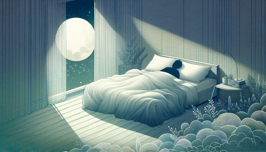 Illustration of a person sleeping peacefully in bed