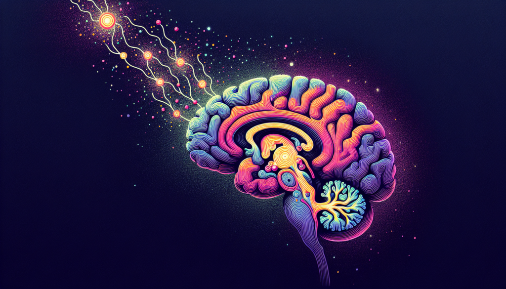 Illustration of neurotransmitters dopamine and norepinephrine in the brain