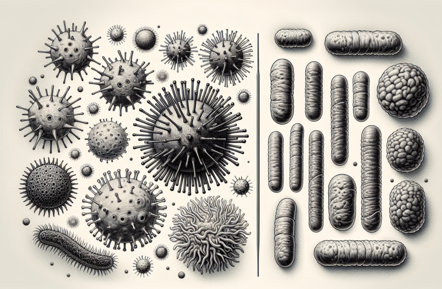 Illustration of viruses and bacteria