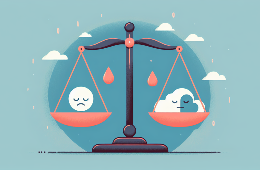 Illustration of a scale with 'Bipolar I' on one side and 'Bipolar II' on the other side to represent the comparison between the two disorders